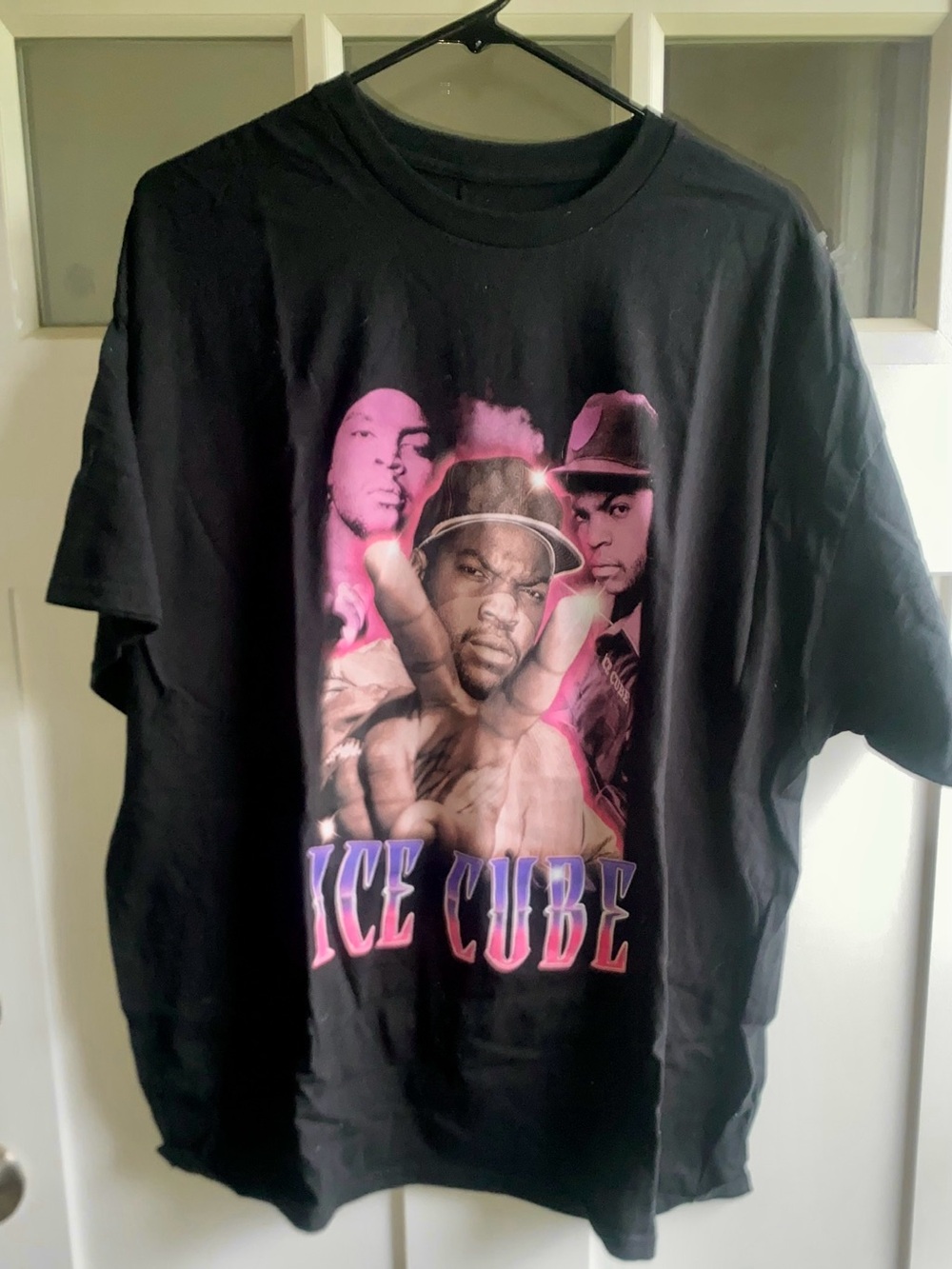 Ice Cube Graphic Tee in Black and Pink